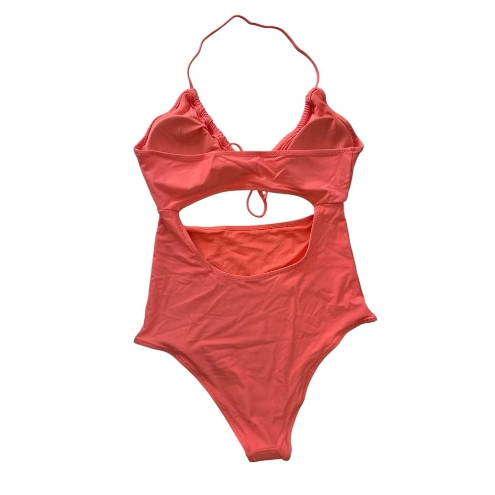 Aerie Cut Out One Piece Bathing Suit Women's‎ Medium Pink Swimsuit Beach New - Picture 5 of 12